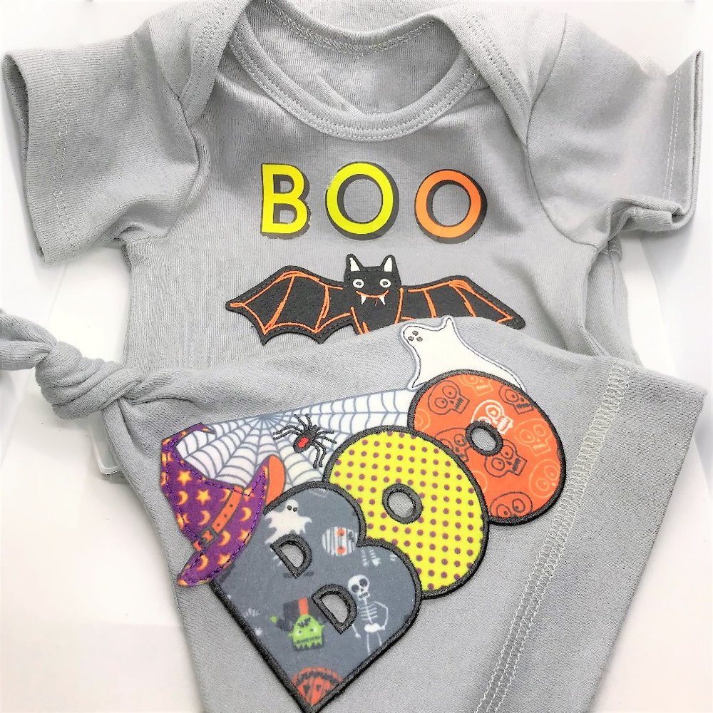 Boo I Poop Baby Organic Halloween Onesie and Hat